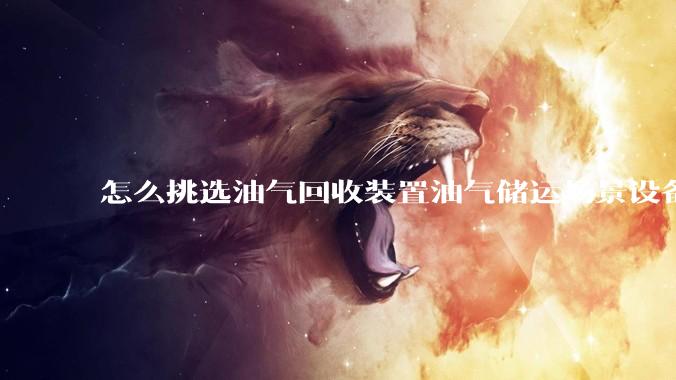 怎么挑选油气回收装置油气储运场景设备选型参考_作业_装卸_介质