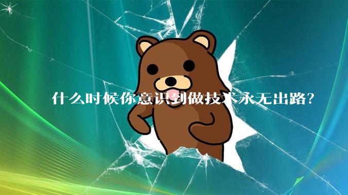 什么时候你意识到做技术永无出路？