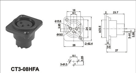 【供应卡侬插座 XLR插座 XLR音响组合插座 CT3-08HFA】价格,厂家,图片,其他插座,乐清市汇泰电子-